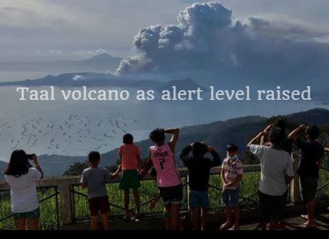 Lava Gushes from Taal volcano as alert level Raised Watch Video